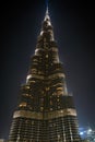 Burj Khalifa - the tallest building in the world at night, Dubai, UAE Royalty Free Stock Photo