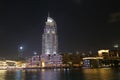 Dubai, UAE - February 14,2022: Night view of Emaar district, downtown Dubai. The district hosts some of the most famous landmarks