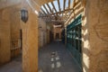 Old Dubai buildings and traditional Arabian street. Royalty Free Stock Photo