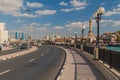 DUBAI, UAE - JANUARY 19, 2018: Baniyas road at the riverside in Deira in Dubai, U