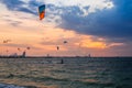Kites flying at the Dubai Kite Jumeira beach Royalty Free Stock Photo