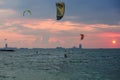 DUBAI,UAE. - JANUARY 20 of 2019: Kites flying at the Dubai Kite Jumeira beach Royalty Free Stock Photo