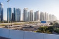 Dubai, UAE - January 12, 2019: New residential quarter in Dubai on Sheikh Zayed Street