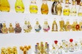 Richly decorated bottles with Arab perfume