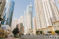 Dubai; UAE - June 6, 2020: Jumeirah Beach Residence, popular city area Royalty Free Stock Photo