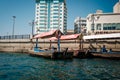 DUBAI, UAE - MARCH 7: Boats Abra ferries cruise business on the Bay Creek