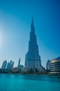 DUBAI, UAE - MARCH 8, 2017: Burj Khalifa building in Dubai. It is the tallest building in the world