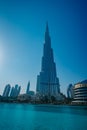 DUBAI, UAE - MARCH 8, 2017: Burj Khalifa building in Dubai. It is the tallest building in the world