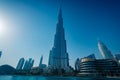 DUBAI, UAE - MARCH 8, 2017: Burj Khalifa building in Dubai. It is the tallest building in the world