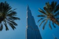 DUBAI, UAE - MARCH 8, 2017: Burj Khalifa building in Dubai. It is the tallest building in the world