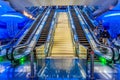 DUBAI, UAE - MARCH 7, 2017: Escalators of BurJuman metro station in Dubai, UA Royalty Free Stock Photo