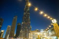 Dubai, UAE - March,18,2023: Dubai streets, houses and skyscrapers