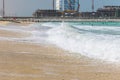Strong waves on one of the beaches in Dubai
