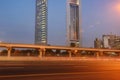 Dubai, UAE - May 28, 2013. Emirates Tower Two cityscape view designed by NORR Limited