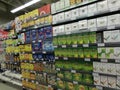 Dubai UAE - May 2019: Twinnings tea in boxes on displayed for sale at Supermarket. Assorted packets of tea displayed for sale on