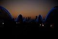 Dubai, UAE, May 2021, View of the Maidan Bridge at night Royalty Free Stock Photo
