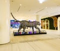 Dubai, UAE - 09.27.2022 - Model of the panter made of metal at the entrance of the Dubai mall. Concept