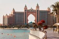 Dubai, UAE, November 2019 Beautiful view of the Atlantis hotel on the artificial island of palm Jumeirah Royalty Free Stock Photo