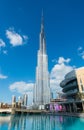 DUBAI, UAE - NOVEMBER 22, 2015: Burj Khalifa, the highest building in the world, 829.8 m tall. It is the new symbol of the city Royalty Free Stock Photo