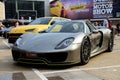 The Porsche 918 Spyder sportscar is on Dubai Motor Show 2019