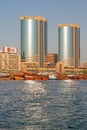 Deira Twin Towers in Dubai Royalty Free Stock Photo