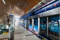 Dubai Metro station platform architecture. Dubai Metro is a rapid transit rail network in the city of Dubai, UAE