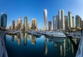 DUBAI, UAE - OCTOBER 12: Modern buildings in Dubai Marina, Dubai Royalty Free Stock Photo