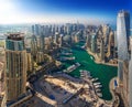 DUBAI, UAE - OCTOBER 12: Modern buildings in Dubai Marina, Dubai Royalty Free Stock Photo