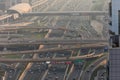 Dubai, UAE - October, 2018. Dubai roads, junction, intersection. Dubai car traffic, busy roads. Dubai Downtown. United Arab