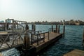 Dubai, UAE - October 2019: view of Dubai Creek from the Deira area from Al Sabkha Ferry Terminal. Royalty Free Stock Photo