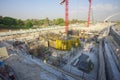 construction site for big building foundation, Dubai Creek Royalty Free Stock Photo