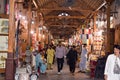 Dubai, UAE 2020: Shopkeepers waiting for the customers in a local market There has been major impact worldwide in the business ami