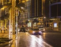 Dubai, UAE - 08.09.2022 - Shot of a street in downtown area at night. City