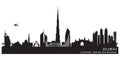 Dubai UAE city skyline vector silhouette Royalty Free Stock Photo