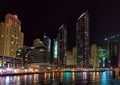 DUBAI, UAE: Skyscrapers of Dubai Marina on September 29, 2014