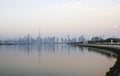 Dubai  UAE - 01.29.202 Sunrise over Dubai city skyline. Outdoors Royalty Free Stock Photo