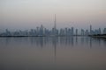 Dubai  UAE - 01.29.202 Sunrise over Dubai city skyline.Outdoors Royalty Free Stock Photo