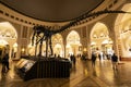 Dubai, UAE - 16 April 2019: dinosaur skeleton in Dubai Mall shopping center. skeleton of a Sauropod Royalty Free Stock Photo