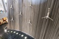 Famous waterfall in Dubai Mall, Flying men. The world's largest shopping mall