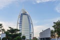 View at Burj Al arab hotel from Madinat Jumeirah luxury hotel in a summer day in Dubai, United Arab Emirates Royalty Free Stock Photo