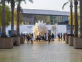 Dubai, UAE - 10.15.2021 Visitors at the mobility district of EXPO 2020. Event. Russia pavilion