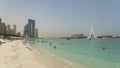 Dubai, United Arab Emirates. Amazing view of the beach and seaside at Dubai Marina