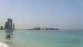 Dubai, United Arab Emirates. Amazing view of the beach and seaside at Dubai Marina