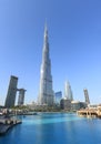 Dubai, United Arab Emirates 01/15/2019 - Amazing view of Burj Khalifa, World Tallest Tower. A view from Sheikh Zayed Road, Residen