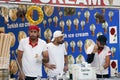 Dubai, United Arab Emirates - April 25, 2023 turkish ice cream seller