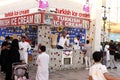 Dubai, United Arab Emirates - April 25, 2023 turkish ice cream seller in a stall in global village dubai