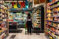 A young lady doing a shopping in Lulu supermarket on al Wasl road