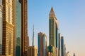 Dubai, United Arab Emirates - August, 2019: Amazing skyline cityscape with modern skyscrapers and Burj Khalifa. Downtown of Dubai Royalty Free Stock Photo