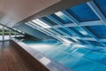 DUBAI, UNITED ARAB EMIRATES - August, 2022: Interior inside Mohammed Bin Rashid Library, windows and water