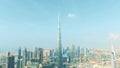 DUBAI, UNITED ARAB EMIRATES - DECEMBER 30, 2019. Aerial view of the world`s tallest skyscraper Burj Khalifa Royalty Free Stock Photo